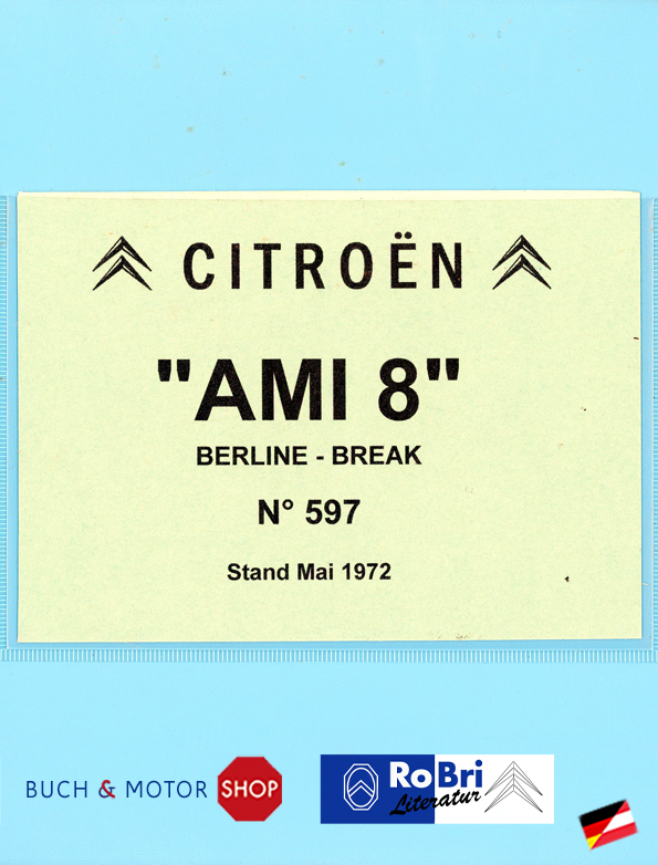 Citroën Ami 8 Catalogue des piÃ¨ces dÃ©tachÃ©es No 597